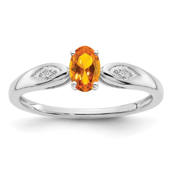 14k White or Yellow Gold Oval Gemstone Diamond Rings- Sparkle & Jade-SparkleAndJade.com XBS320