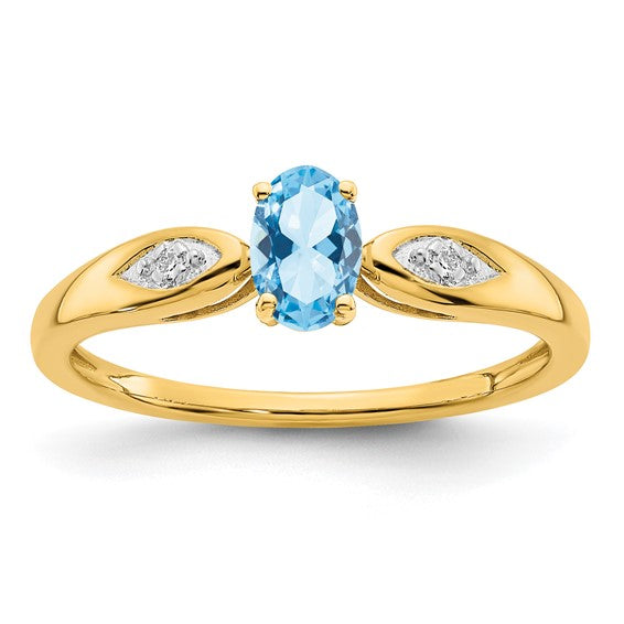 14k White or Yellow Gold Oval Gemstone Diamond Rings- Sparkle & Jade-SparkleAndJade.com XBS590