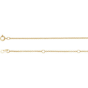 14k Yellow Gold 1mm Cable Chain w/ Spring Ring Closure - Various Lengths- Sparkle & Jade-SparkleAndJade.com CH132:6024:P
