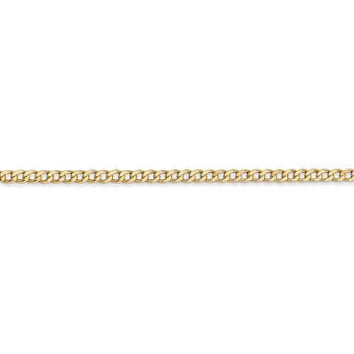14k Yellow Gold 2.5mm W Semi Solid Curb Link Chain- Sparkle & Jade-SparkleAndJade.com 