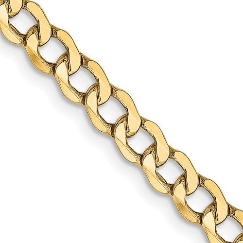 14k Yellow Gold 4.3mm Semi-Solid Curb Chain- Sparkle & Jade-SparkleAndJade.com BC107-22