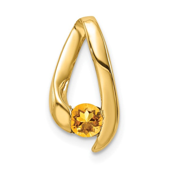 14k Yellow Gold 4mm Gemstone Slide Pendants- Sparkle & Jade-SparkleAndJade.com XP948CI
