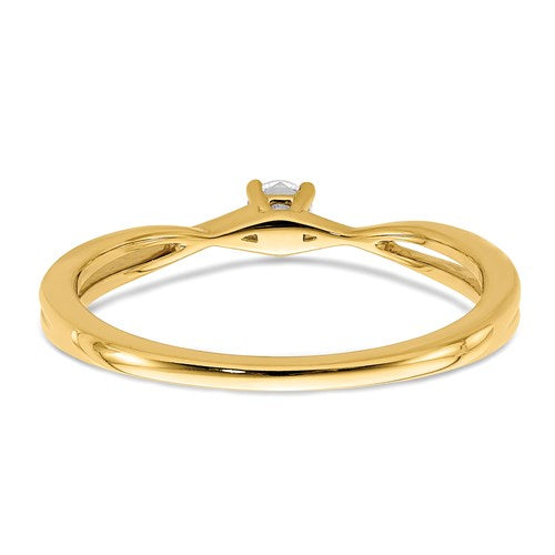 14k Yellow Gold Diamond Solitaire Petite 0.115 CT Promise Ring- Sparkle & Jade-SparkleAndJade.com RM6619E-012-YAA