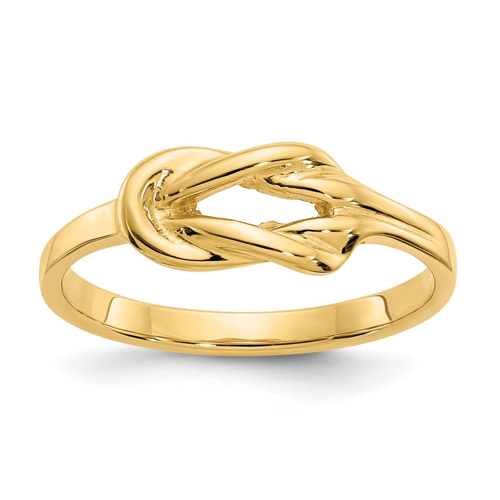 14k Yellow Gold Solid Freeform Infinity Love Knot Ring- Sparkle & Jade-SparkleAndJade.com K4600 // R765