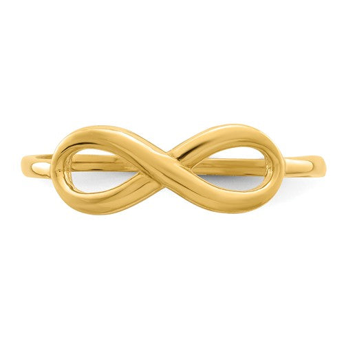 14k Yellow Gold Solid Infinity Ring- Sparkle & Jade-SparkleAndJade.com R655