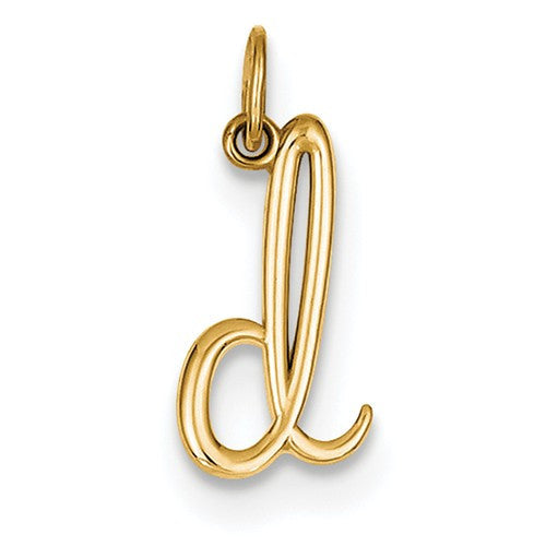 14k Yellow Gold Solid Lowercase Initial Charm Pendant - Various Letters- Sparkle & Jade-SparkleAndJade.com YC1060D
