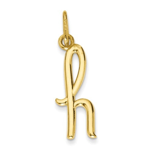 14k Yellow Gold Solid Lowercase Initial Charm Pendant - Various Letters- Sparkle & Jade-SparkleAndJade.com YC1060H