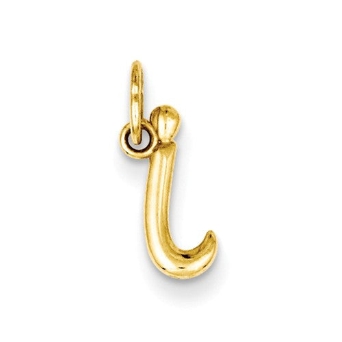 14k Yellow Gold Solid Lowercase Initial Charm Pendant - Various Letters- Sparkle & Jade-SparkleAndJade.com YC1060I