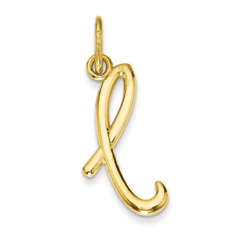 14k Yellow Gold Solid Lowercase Initial Charm Pendant - Various Letters- Sparkle & Jade-SparkleAndJade.com YC1060L