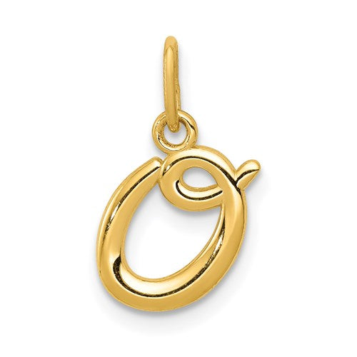 14k Yellow Gold Solid Lowercase Initial Charm Pendant - Various Letters- Sparkle & Jade-SparkleAndJade.com YC1060O