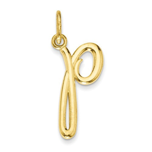 14k Yellow Gold Solid Lowercase Initial Charm Pendant - Various Letters- Sparkle & Jade-SparkleAndJade.com YC1060P
