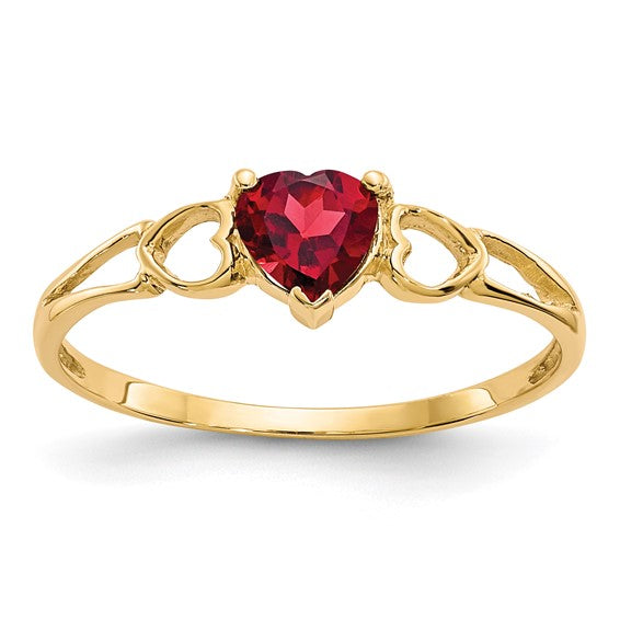 14k or 10k Gold Genuine Heart Petite Birthstone Rings- Sparkle & Jade-SparkleAndJade.com 10XBR154