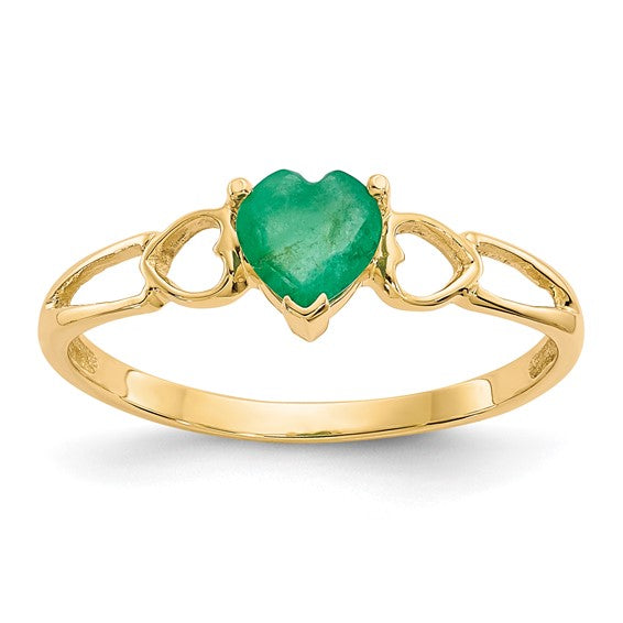 14k or 10k Gold Genuine Heart Petite Birthstone Rings- Sparkle & Jade-SparkleAndJade.com 10XBR158