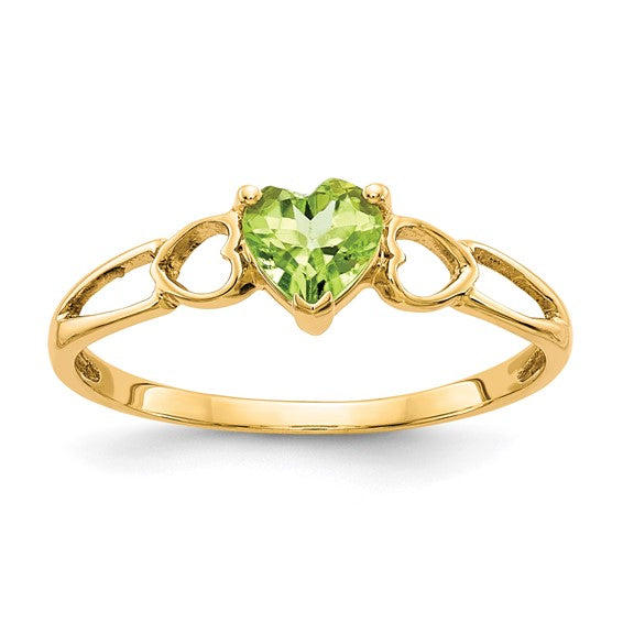 14k or 10k Gold Genuine Heart Petite Birthstone Rings- Sparkle & Jade-SparkleAndJade.com 10XBR161