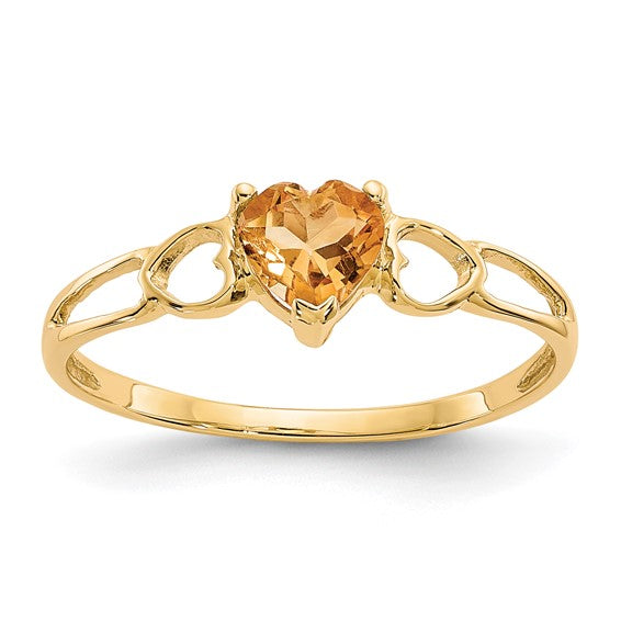 14k or 10k Gold Genuine Heart Petite Birthstone Rings- Sparkle & Jade-SparkleAndJade.com 10XBR164