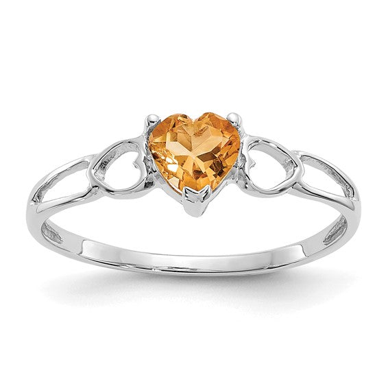 14k or 10k Gold Genuine Heart Petite Birthstone Rings- Sparkle & Jade-SparkleAndJade.com 10XBR176
