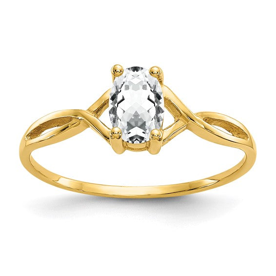 14k or 10k Yellow Gold Oval Petite Birthstone Ring- Sparkle & Jade-SparkleAndJade.com 10XBR229