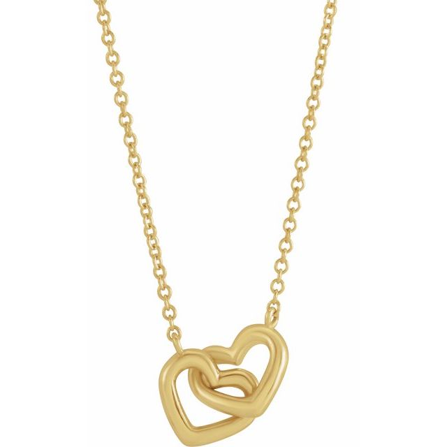 14K Gold Interlocking Heart Necklace- Sparkle & Jade-SparkleAndJade.com 87276:113:P