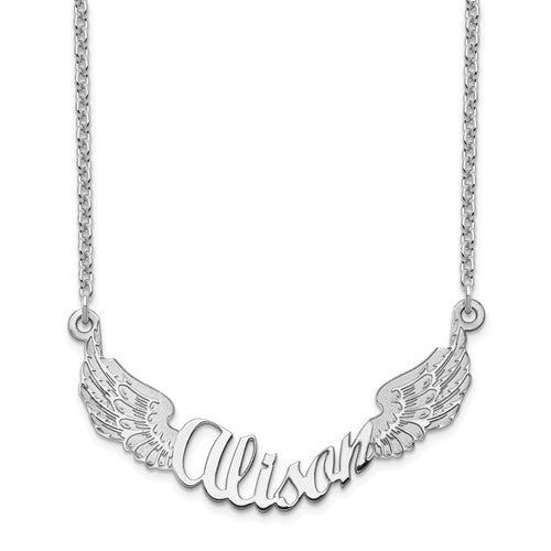 Angel Wings Name Necklace- Sparkle & Jade-SparkleAndJade.com XNA964SS