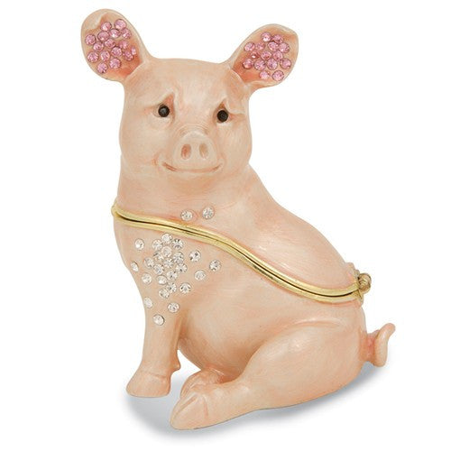 Bejeweled Bashful Pig Trinket Box- Sparkle & Jade-SparkleAndJade.com BJ2247