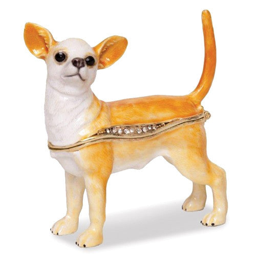 Bejeweled Chihuahua Dog Enameled Trinket Box- Sparkle & Jade-SparkleAndJade.com BJ2164