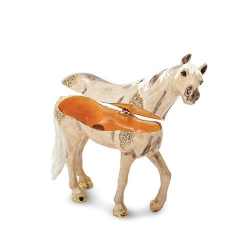 Bejeweled Enameled & Crystal Wild Pony Trinket Box- Sparkle & Jade-SparkleAndJade.com BJ2137