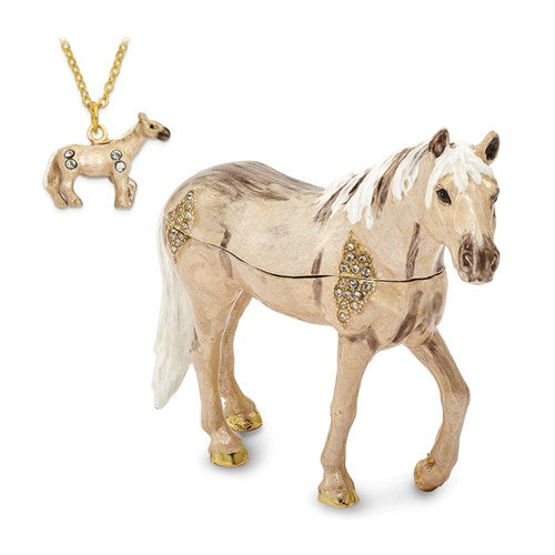 Bejeweled Enameled & Crystal Wild Pony Trinket Box- Sparkle & Jade-SparkleAndJade.com BJ2137