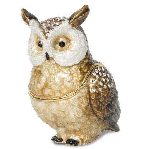 Bejeweled Hootie Wise Owl Enameled Trinket Box- Sparkle & Jade-SparkleAndJade.com BJ2154