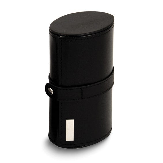 Black Leather Cuff Link & Watch Storage Case- Sparkle & Jade-SparkleAndJade.com GP9611