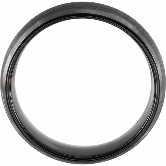 Black PVD Tungsten 6 mm Beveled-Edge Band- Sparkle & Jade-SparkleAndJade.com 