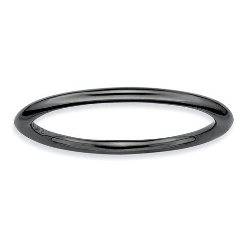 Black Ruthenium Plated Sterling Silver Stackable Expressions 1.5mm Ring- Sparkle & Jade-SparkleAndJade.com 