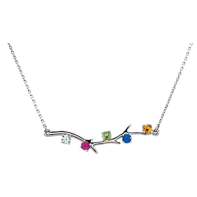 Branch Mother's Family Birthstone Necklace- Sparkle & Jade-SparkleAndJade.com 