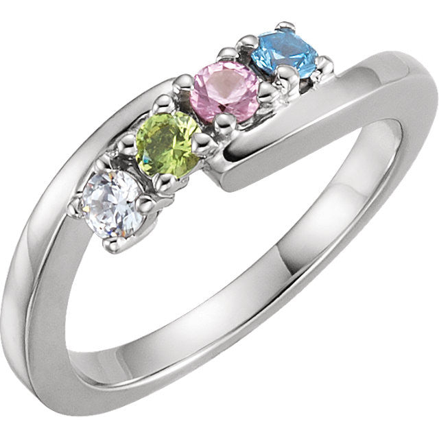 ByPass Style Mother's Family Birthstone Ring- Sparkle & Jade-SparkleAndJade.com 71177