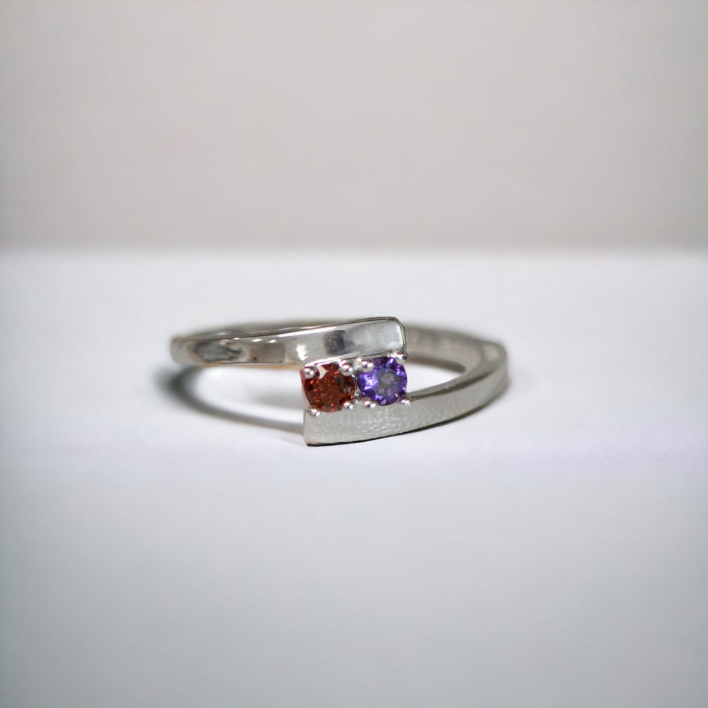 Bypass Family 3mm Birthstone Ring- Sparkle & Jade-SparkleAndJade.com 