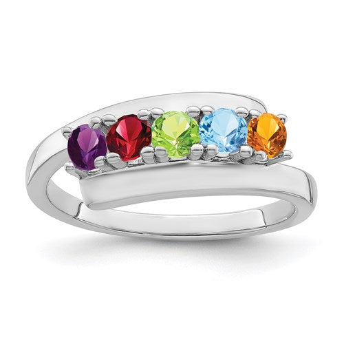 Bypass Family 3mm Birthstone Ring- Sparkle & Jade-SparkleAndJade.com XMR16/5SSM