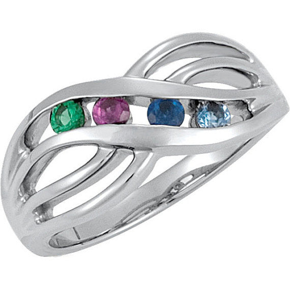 Channel Set Infinity Mother's Family Birthstone Ring- Sparkle & Jade-SparkleAndJade.com 4620