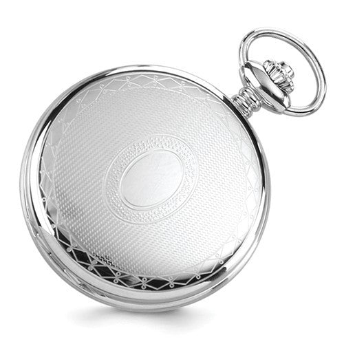 Charles Hubert Stainless Steel Oval Design Pocket Watch - Engravable- Sparkle & Jade-SparkleAndJade.com XWA4467