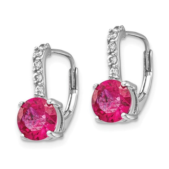 Cheryl M Sterling Silver CZ & Gemstone Leverback Earrings- Sparkle & Jade-SparkleAndJade.com 