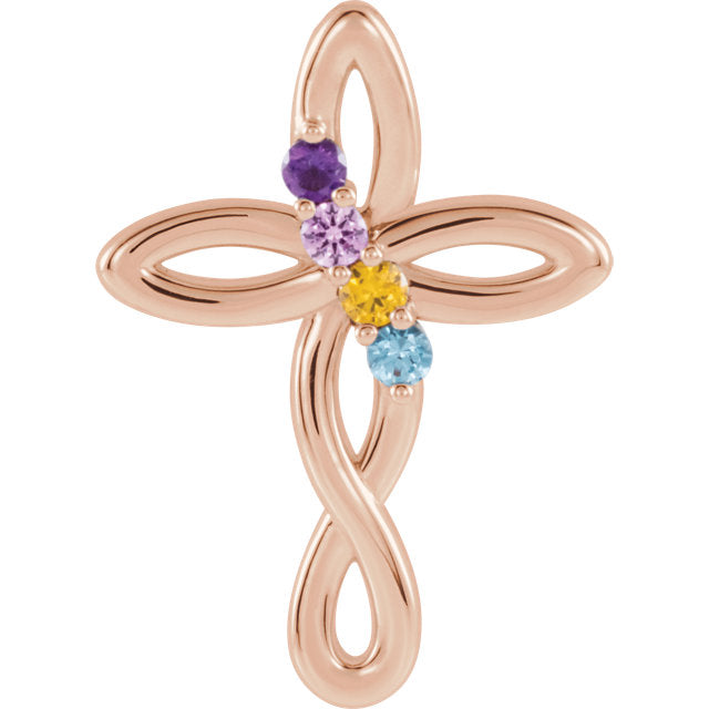 Cross Family Birthstone Pendant or Necklace- Sparkle & Jade-SparkleAndJade.com 86707