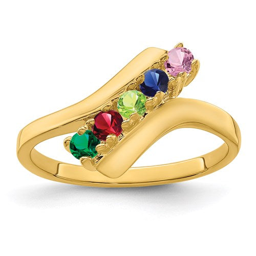 Curved Bypass Mother's Family Birthstone Ring- Sparkle & Jade-SparkleAndJade.com XMR13/5WSY