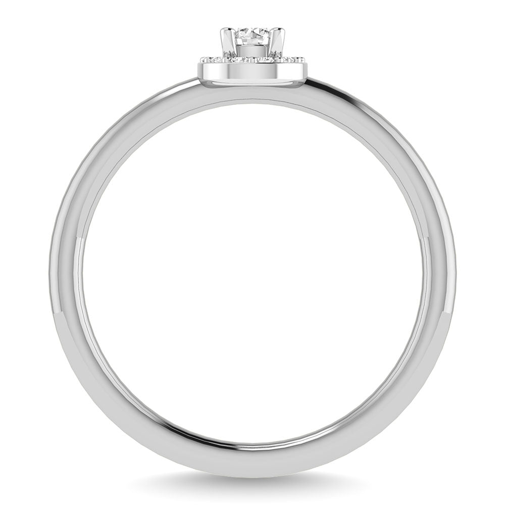 14K White Gold Diamond 1/6 CTW Round Cut Halo Promise Ring- Sparkle & Jade-SparkleAndJade.com 63345W