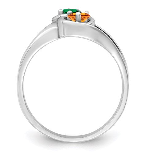 Diamond Accented 2-Stone Couple or Mother's Ring- Sparkle & Jade-SparkleAndJade.com 