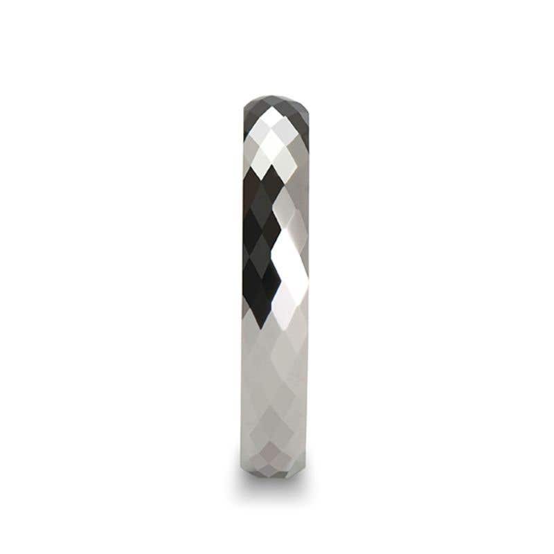 Diamond Faceted White Tungsten Ring - 2mm - 8mm - Scottsdale- Sparkle & Jade-SparkleAndJade.com 