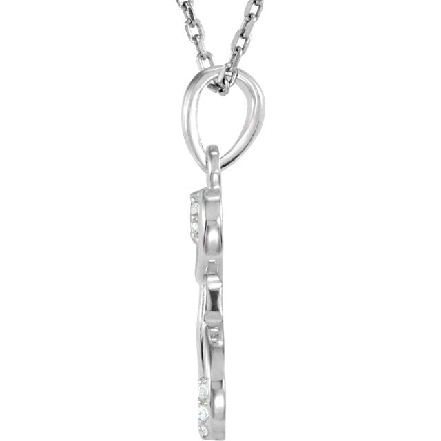 Diamond Script Initial 18" Necklace - A to Z - Sterling Silver or 14k Gold- Sparkle & Jade-SparkleAndJade.com 