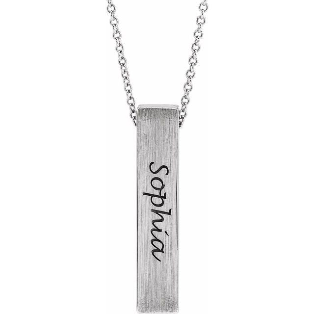 Engraved Vertical Bar Necklace- Sparkle & Jade-SparkleAndJade.com 
