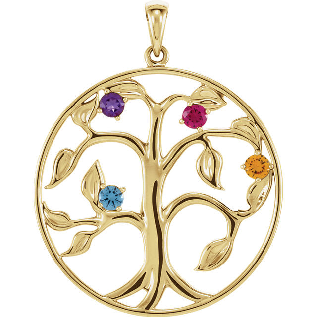 Family Tree Birthstone Pendant or Necklace- Sparkle & Jade-SparkleAndJade.com 86233