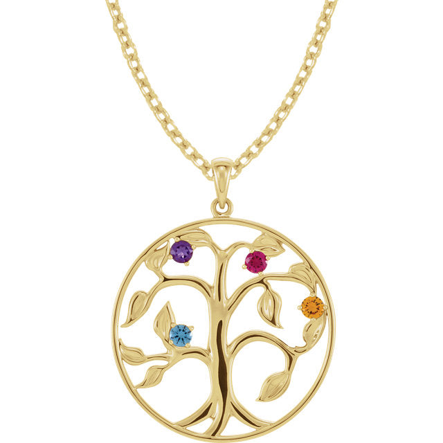 Family Tree Birthstone Pendant or Necklace- Sparkle & Jade-SparkleAndJade.com 86233