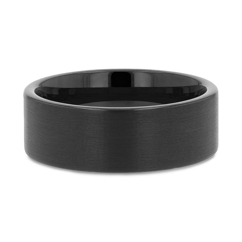Flat Black Tungsten Carbide Band with Brushed Finish - 2mm - 12mm - San Antonio- Sparkle & Jade-SparkleAndJade.com 