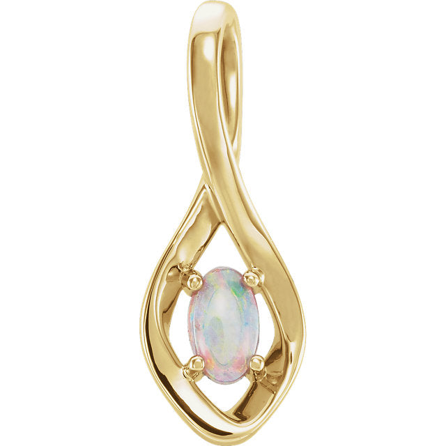 Freeform Infinity Inspired Genuine Opal Pendant or Necklace- Sparkle & Jade-SparkleAndJade.com 86584:601:P