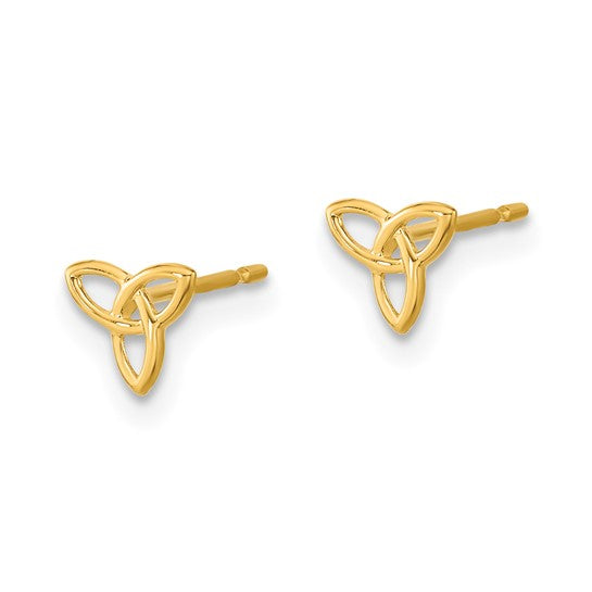 14k Yellow Gold 6mm Celtic Knot Earrings- Sparkle & Jade-SparkleAndJade.com GK965